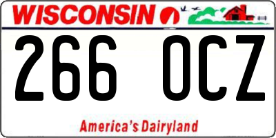 WI license plate 266OCZ
