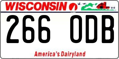 WI license plate 266ODB