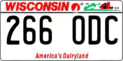 WI license plate 266ODC