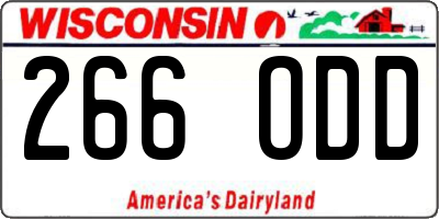 WI license plate 266ODD