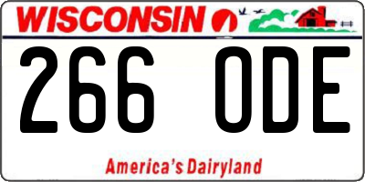 WI license plate 266ODE