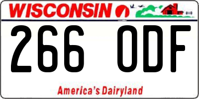 WI license plate 266ODF