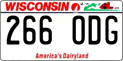 WI license plate 266ODG