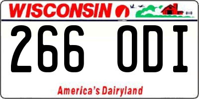 WI license plate 266ODI