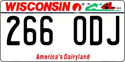 WI license plate 266ODJ