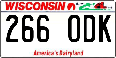 WI license plate 266ODK