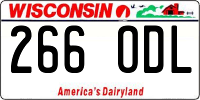 WI license plate 266ODL
