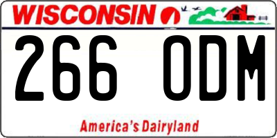WI license plate 266ODM