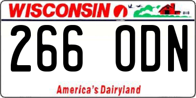 WI license plate 266ODN