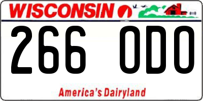 WI license plate 266ODO