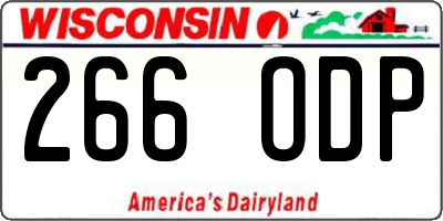 WI license plate 266ODP