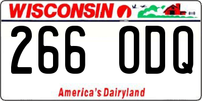 WI license plate 266ODQ
