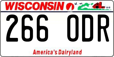 WI license plate 266ODR