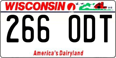 WI license plate 266ODT