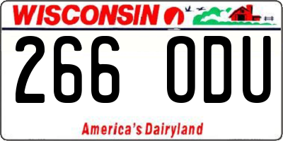 WI license plate 266ODU