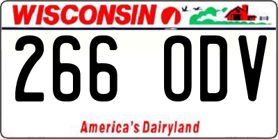 WI license plate 266ODV