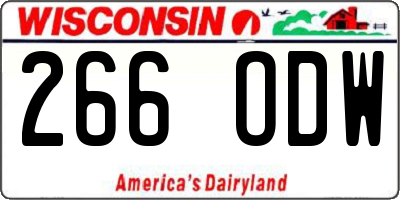WI license plate 266ODW