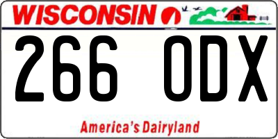 WI license plate 266ODX