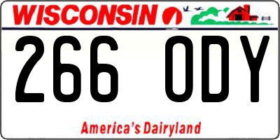 WI license plate 266ODY
