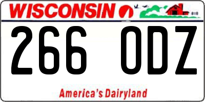 WI license plate 266ODZ