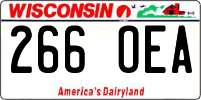 WI license plate 266OEA