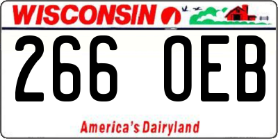 WI license plate 266OEB