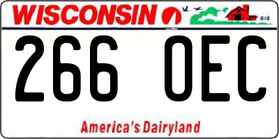 WI license plate 266OEC