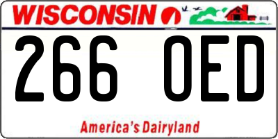 WI license plate 266OED