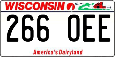 WI license plate 266OEE