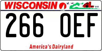 WI license plate 266OEF