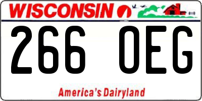 WI license plate 266OEG