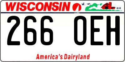 WI license plate 266OEH