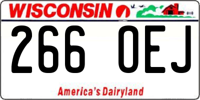 WI license plate 266OEJ