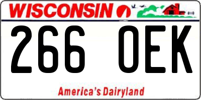 WI license plate 266OEK