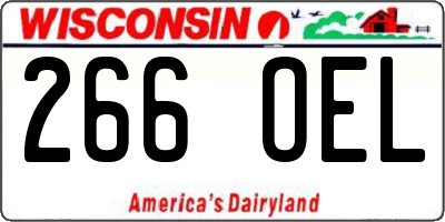 WI license plate 266OEL