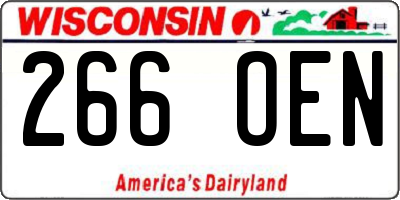 WI license plate 266OEN