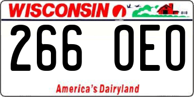 WI license plate 266OEO