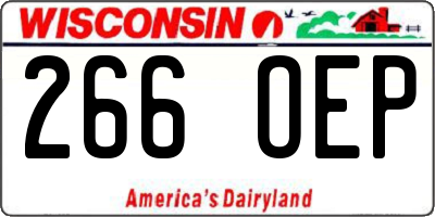 WI license plate 266OEP