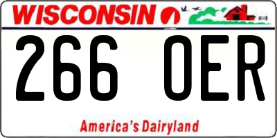WI license plate 266OER