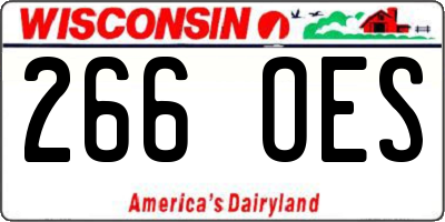 WI license plate 266OES