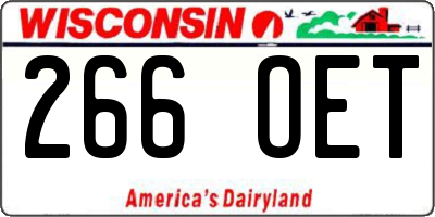WI license plate 266OET
