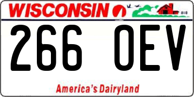 WI license plate 266OEV
