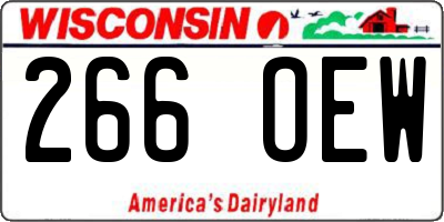 WI license plate 266OEW