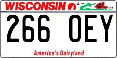 WI license plate 266OEY