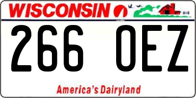 WI license plate 266OEZ