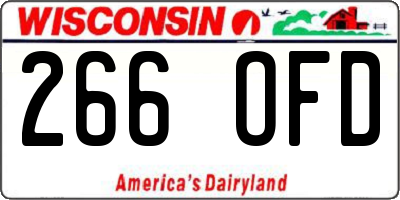 WI license plate 266OFD