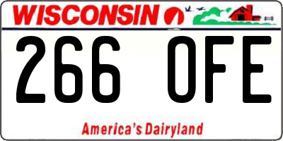 WI license plate 266OFE