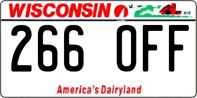 WI license plate 266OFF