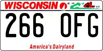 WI license plate 266OFG