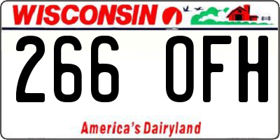 WI license plate 266OFH